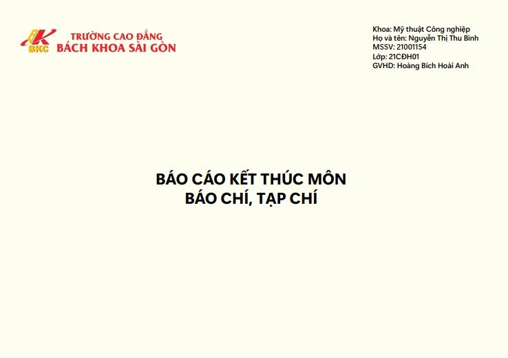 Báo cáo kết thúc môn: Tạp chí, báo chí